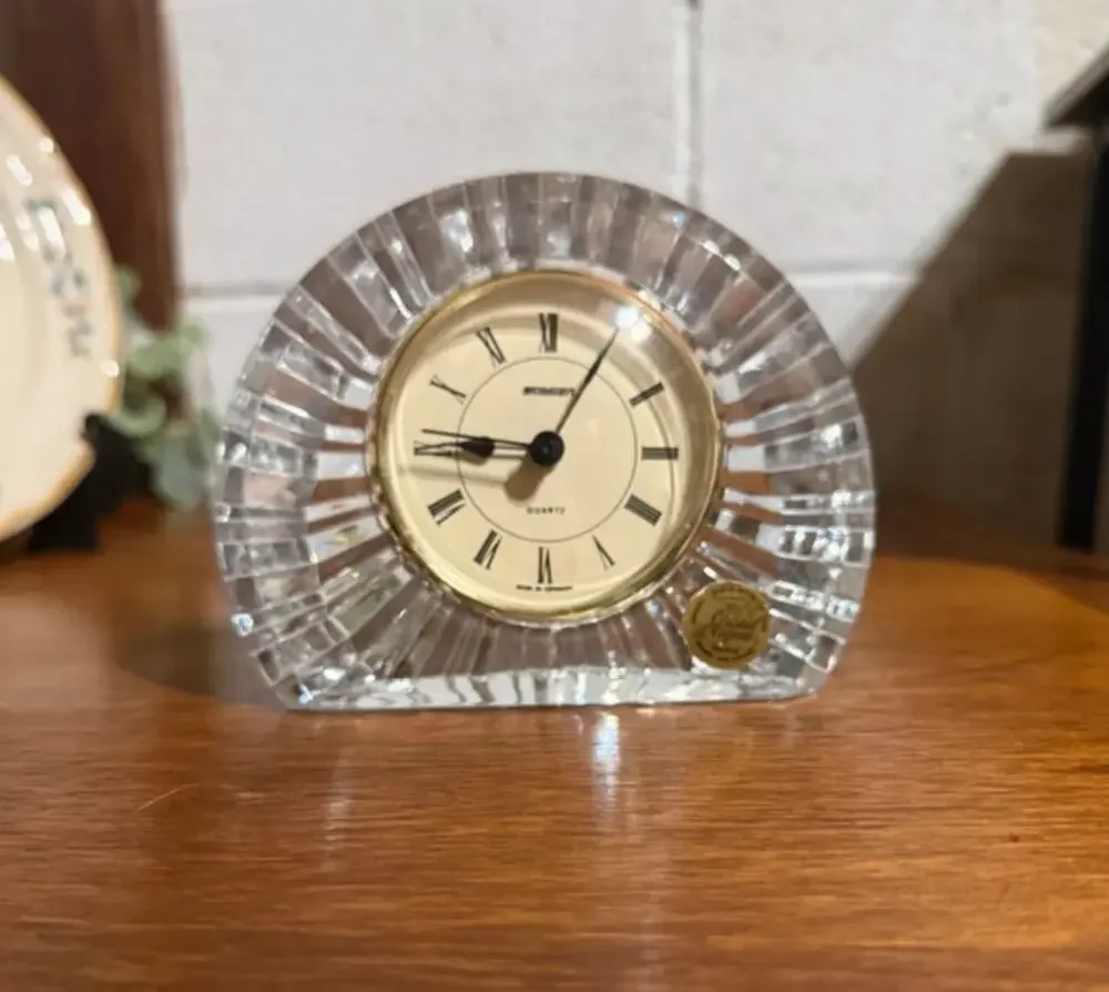 Vintage Staiger Crystal Desk Clock Quartz West Germany Movement Arched Mantel